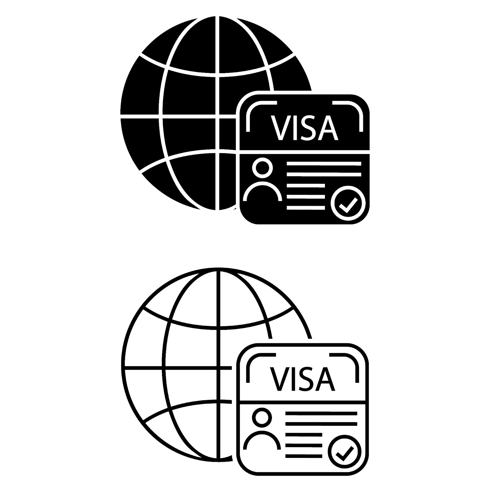 Visa icon vector set