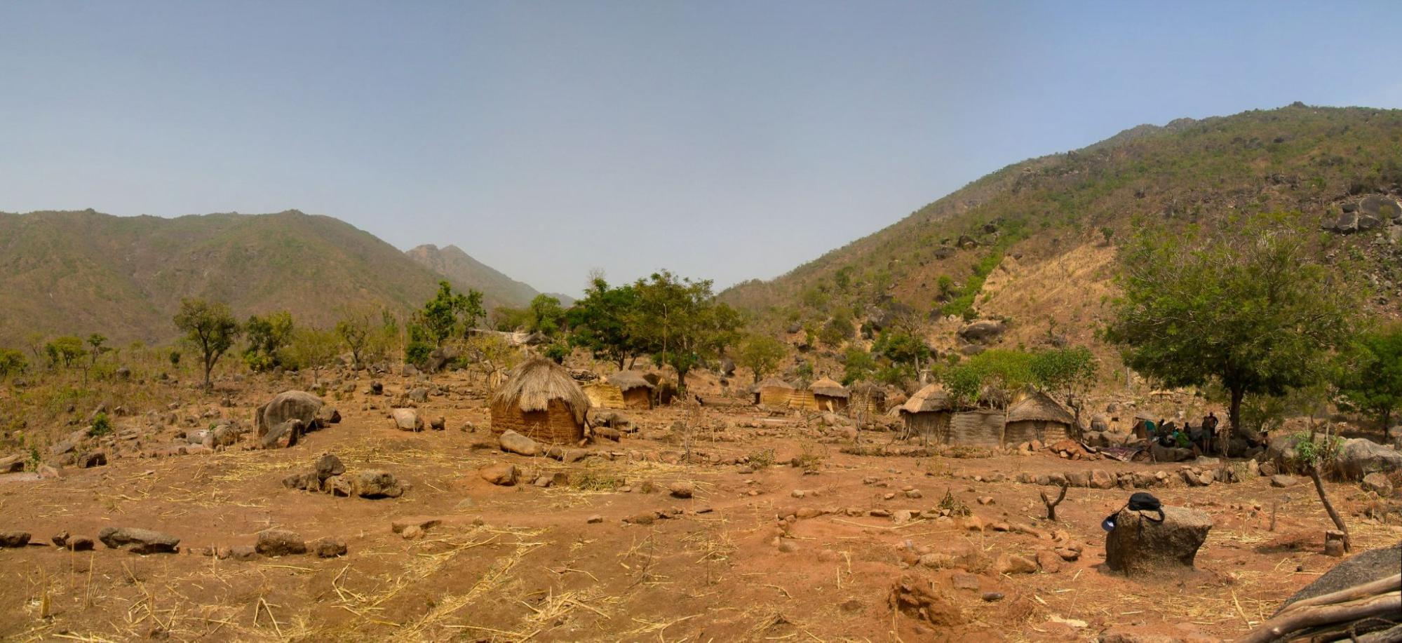 View to fulani tribe village near Tchamba in Cameroon